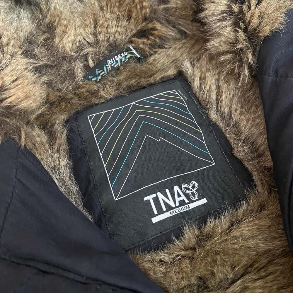 vintage 2000s aritzia TNA black fur lined parka jacket - Picture 3 of 7